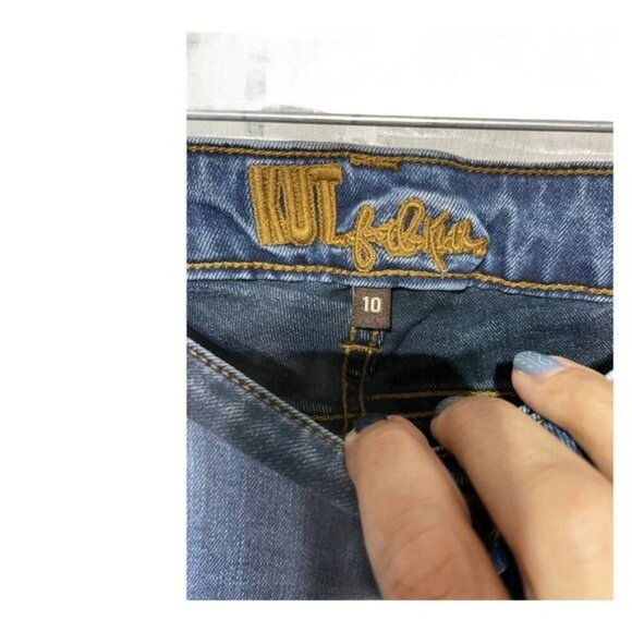 Kut From The Kloth Women's Skinny Jeans Distressed Mid Rise Denim Blue Size 10 - Picture 6 of 7